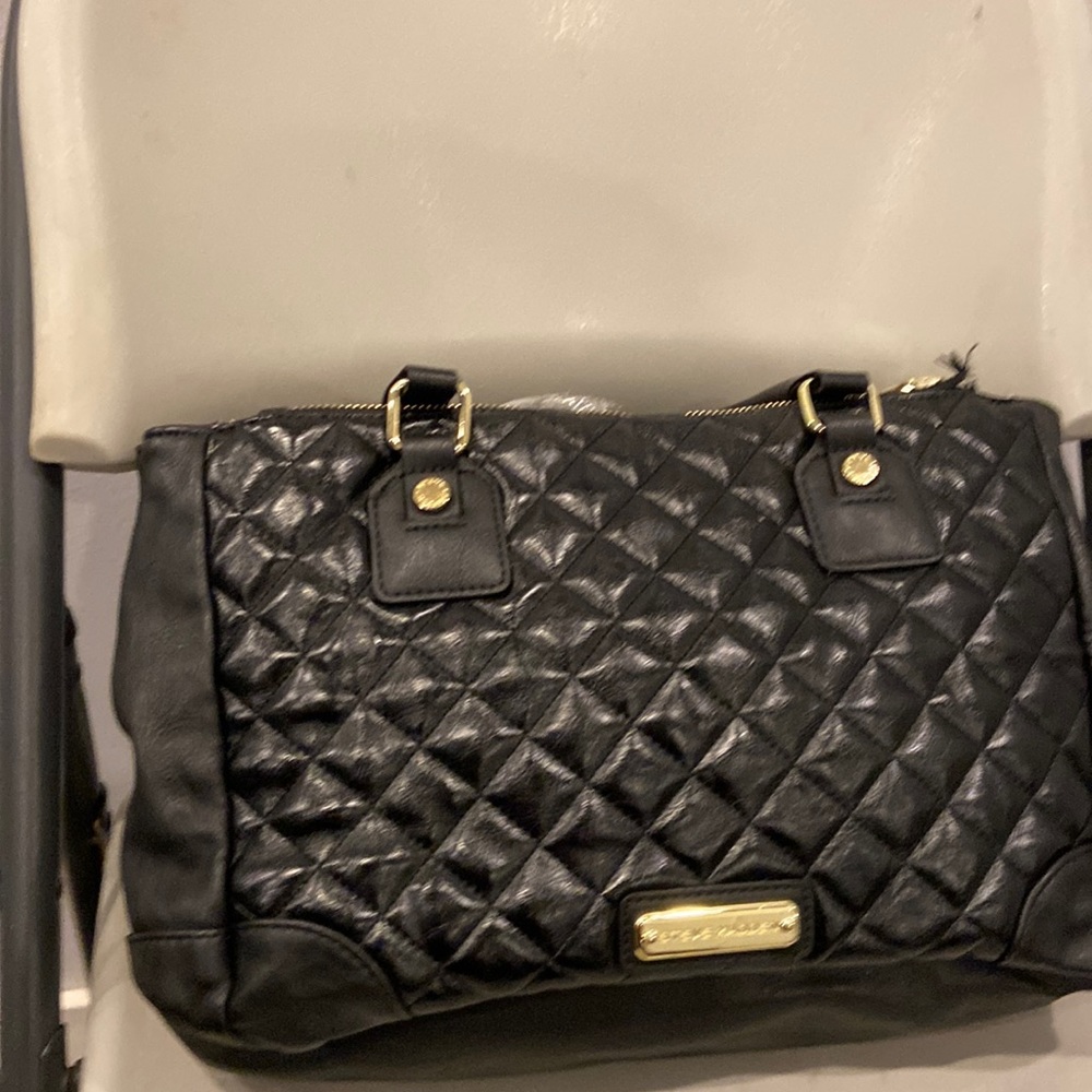 Medium size womens black leather bag